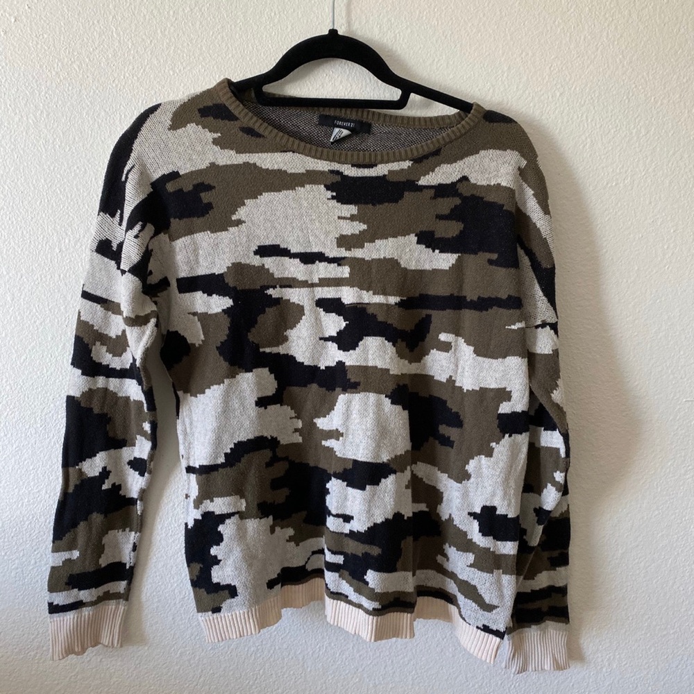 forever 21 camo sweater